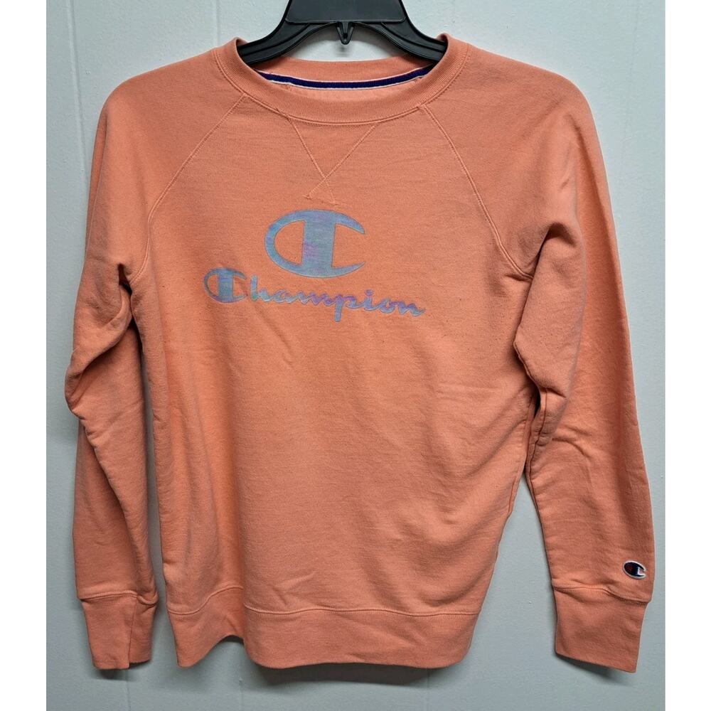 Champion Spellout Peachy Pink Medium Sweatshirt